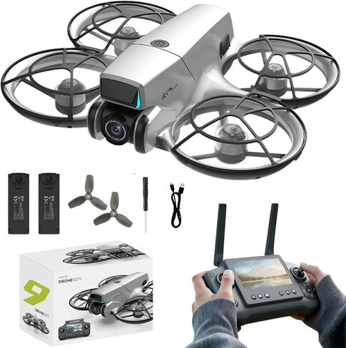 Brushless Motor Drone with Dual Lens, 4.3 Inch Screen Remote Controller, Optical Flow Positioning, EIS Anti-Shake, Under 249g Lightweight Mini RC Quadcopter, APP Control & Custom Route, HD Aerial Photography GT9 Drone in Saudi Arabia