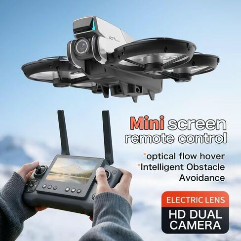 Brushless Motor Drone with Dual Lens, 4.3 Inch Screen Remote Controller, Optical Flow Positioning, EIS Anti-Shake, Under 249g Lightweight Mini RC Quadcopter, APP Control & Custom Route, HD Aerial Photography GT9 Drone in Saudi Arabia