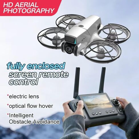 Brushless Motor Drone with Dual Lens, 4.3 Inch Screen Remote Controller, Optical Flow Positioning, EIS Anti-Shake, Under 249g Lightweight Mini RC Quadcopter, APP Control & Custom Route, HD Aerial Photography GT9 Drone in Saudi Arabia