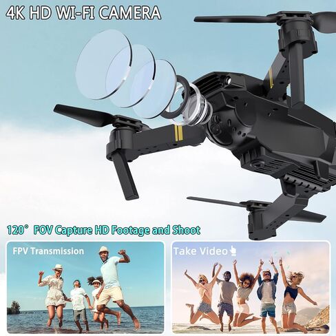 Drones with Camera for Adults 4K 1080P 3 Batteries Foldable FPV Mini Drone with Camera, Altitude Hold, One Key Take Off/Landing, 3 Speed Mode, 3D Flip, for15 Years Old Up in Kuwait