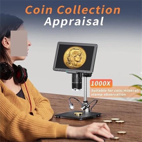 USB Microscope, Microscope, 2500x Digital 3 Lens 2K Video Camera 10.1 Inch IPS Screen DIY Electronics Mobile Phone Repair Soldering Tools in Saudi Arabia