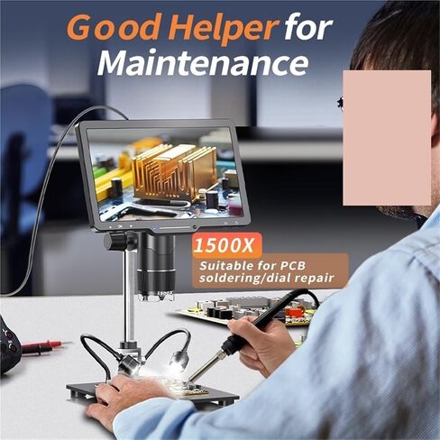 USB Microscope, Microscope, 2500x Digital 3 Lens 2K Video Camera 10.1 Inch IPS Screen DIY Electronics Mobile Phone Repair Soldering Tools in Saudi Arabia