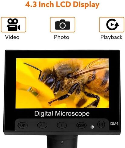 LCD Display Digital Electronic Microscope with 8 LED Stand for Repair Soldering in Kuwait