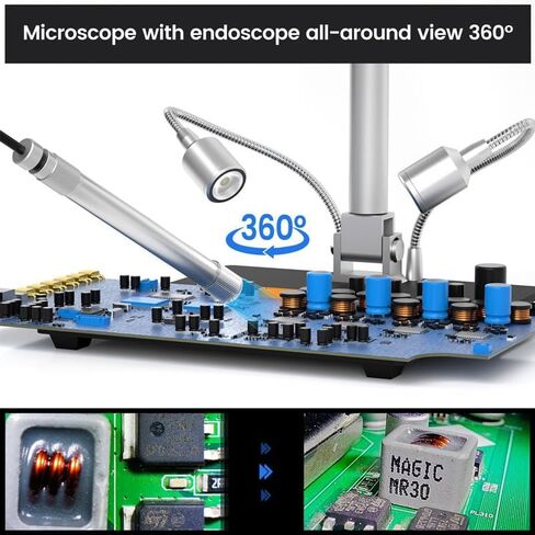 Digital Microscope with Endoscope and FHD Screen for Electronics Repair and Soldering in Kuwait