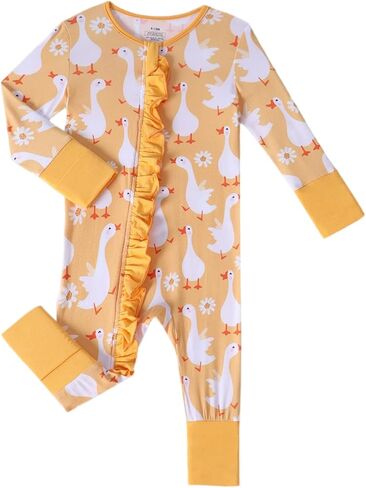 Baby Girls’Bamboo Viscose Romper,2-Way Zipper, Sizes Newborn-3T in Kuwait