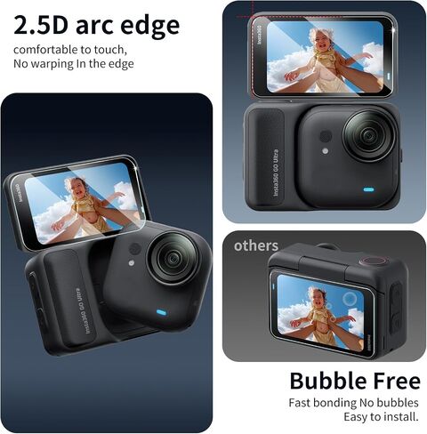 3-Pack Screen Protector for Insta360 GO Ultra Camera, Tempered Glass Film, Impact-Protection, HD, Anti-Shatter, Anti-Scratch, 9H Hardness, 2.5D Curved Edges, Case Friendly, Bubble Free in Saudi Arabia
