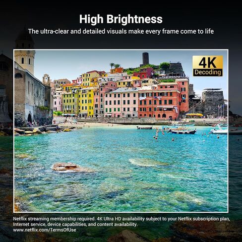 1500 ANSI lumens built-in streaming app full HD smart projector, HAPPRUN 4K projector, supports Wi-Fi and Bluetooth, Dolby audio, 300-inch large screen, suitable for home, outdoor, and indoor viewing in Saudi Arabia