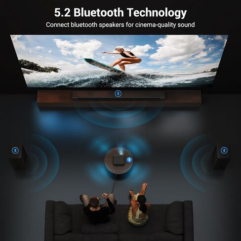 1500 ANSI lumens built-in streaming app full HD smart projector, HAPPRUN 4K projector, supports Wi-Fi and Bluetooth, Dolby audio, 300-inch large screen, suitable for home, outdoor, and indoor viewing in Saudi Arabia