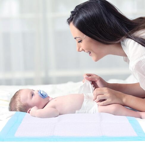 Rocinha 100 Pack Large Disposable Changing Pads for Baby 24 Inches x 17 Inches Disposable Underpads Waterproof Diaper Changing Pad Breathable Underpads Bed Table Protector Mat in Kuwait