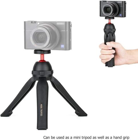 JJC Mini Tabletop Handheld Tripod for Compact Cameras with 360° Ball Head | Compatible with Sony ZV-1F ZV-E10 II A7C RX100 VII Canon G7X Mark III M50 M6 Mark II, 5.6" Maximum Height, Travel Friendly in Saudi Arabia