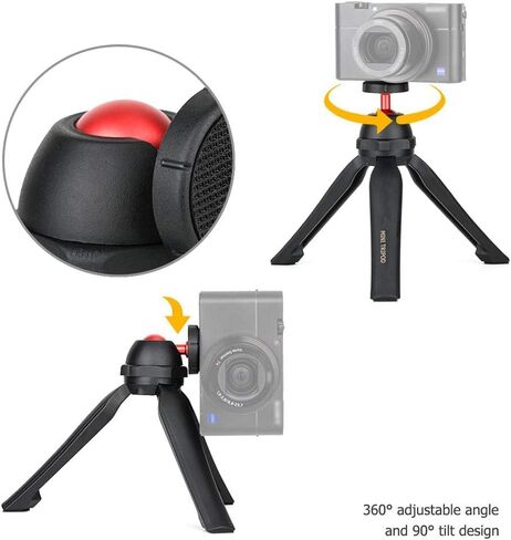 JJC Mini Tabletop Handheld Tripod for Compact Cameras with 360° Ball Head | Compatible with Sony ZV-1F ZV-E10 II A7C RX100 VII Canon G7X Mark III M50 M6 Mark II, 5.6" Maximum Height, Travel Friendly in Saudi Arabia