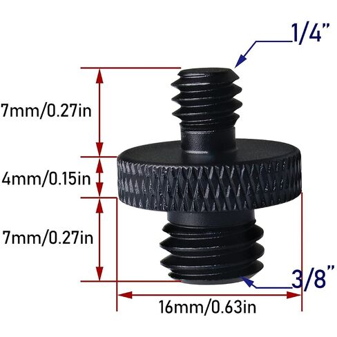 2Pcs 3/8 inch Male to 1/4 inch Male Threaded Tripod Screw Adapter Double Sides Standard Mounting Thread Converter for Camera Mount in Saudi Arabia