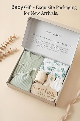 Baby Newborn Clothes Gift Set, Gender Neutral Baby Essentials, Sage Green, 0-3 Months in Kuwait