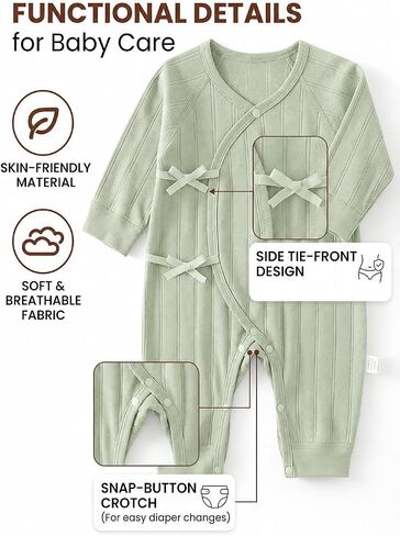 Baby Newborn Clothes Gift Set, Gender Neutral Baby Essentials, Sage Green, 0-3 Months in Kuwait