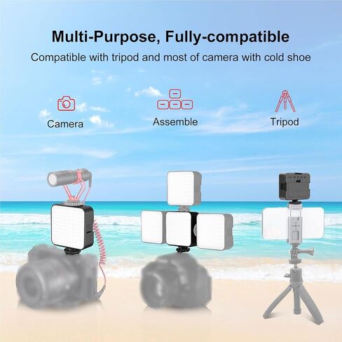 LED Video Light, Bi Color 2900 6500K Adjustable Brightness CRI 85, with Cold Shoe Mount and Type C Port, for Camera Photography Videography Live Streaming in Saudi Arabia