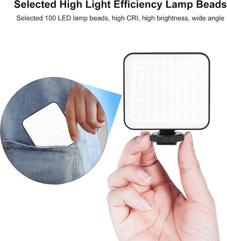 LED Video Light, Bi Color 2900 6500K Adjustable Brightness CRI 85, with Cold Shoe Mount and Type C Port, for Camera Photography Videography Live Streaming in Saudi Arabia
