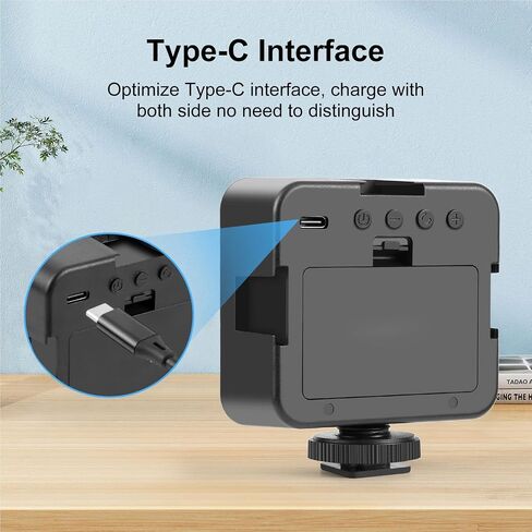 LED Video Light, Bi Color 2900 6500K Adjustable Brightness CRI 85, with Cold Shoe Mount and Type C Port, for Camera Photography Videography Live Streaming in Saudi Arabia