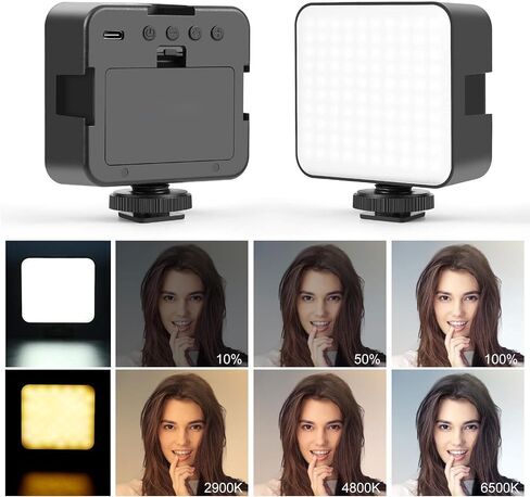 LED Video Light, Bi Color 2900 6500K Adjustable Brightness CRI 85, with Cold Shoe Mount and Type C Port, for Camera Photography Videography Live Streaming in Saudi Arabia