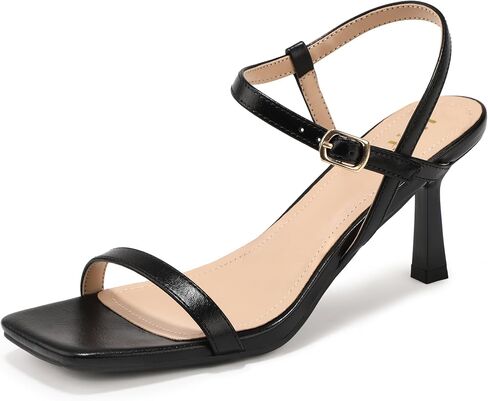 IDIFU IN2 Kitten Heels for Women Square Open Toe Heeled Sandals Dress Shoe | 2.5 Inch Ankle Strap Dressy Sandals Comfortable Party Wedding Daily Wear Heel in Saudi Arabia