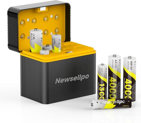 Rechargeable AA Batteries 8 Pack with Charger, 4000mWh Lithium AA Batteries | 1.5V Constant Voltage, 2000 Cycles, Multi Charging Protections, Li-ion Double A Batteries for Blink Camera, Controller & Toys in Kuwait