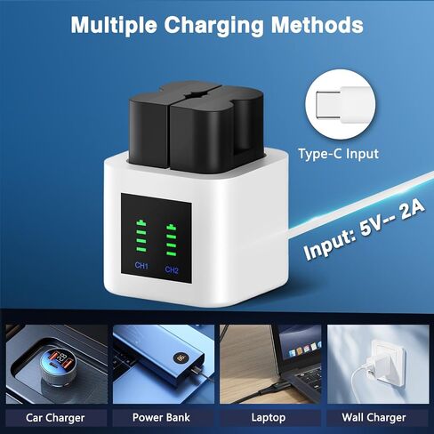 6040mAh Replacement Battery with Charger Station for Ring-Doorbell Camera 2/3/3plus/4, Stick Up Cam Battery and Spotlight Camera. (1 Charger（No Battery）) in Kuwait