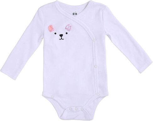 Asher and Olivia Clothes Baby Kimono Side Snap Girl Long Sleeve Bodysuit 6-9 Months Rose in Saudi Arabia