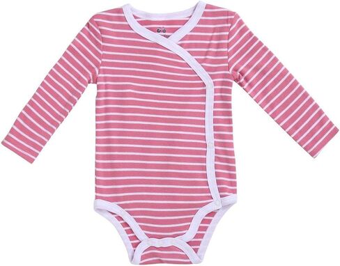 Asher and Olivia Clothes Baby Kimono Side Snap Girl Long Sleeve Bodysuit 6-9 Months Rose in Saudi Arabia