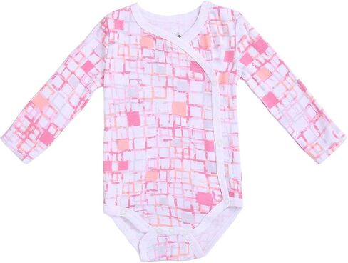 Asher and Olivia Clothes Baby Kimono Side Snap Girl Long Sleeve Bodysuit 6-9 Months Rose in Saudi Arabia