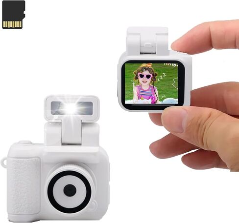 Xilecam Mini Camera Keychain with 32GB Card Mini Retro Camera Cameras Keychain Perfect for Vlogging and Daily Recording Gifts for Girl.It can be Hung on the Key（White） in Kuwait