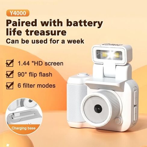 Xilecam Mini Camera Keychain with 32GB Card Mini Retro Camera Cameras Keychain Perfect for Vlogging and Daily Recording Gifts for Girl.It can be Hung on the Key（White） in Kuwait