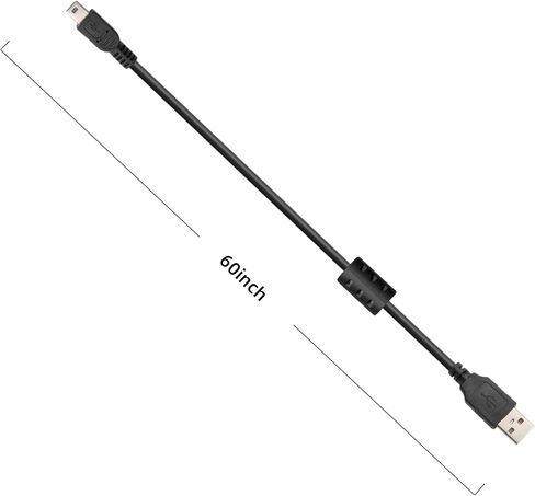 USB 2.0 to Mini USB 5-Pin Cable Suitable for Nikon Canon Sony DSLR Cameras & GoPro Hero 3/3+/4 | High-Speed Data Transfer & Charging Replacement Cable, 59" in Kuwait