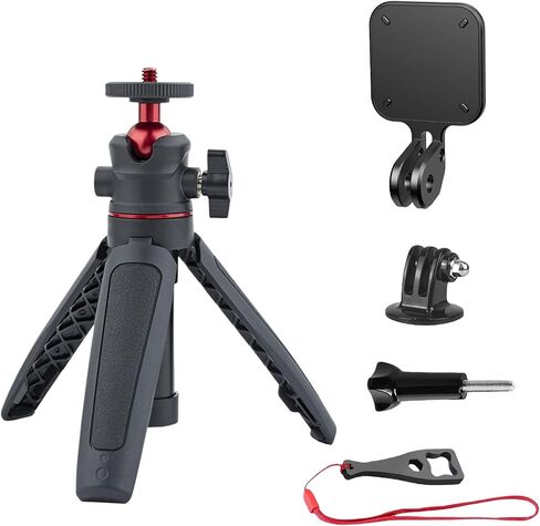 Mini 2-in-1 Tripod Compatible with Insta360 GO Ultra, Lightweight Selfie Stick & Tripod with Magnetic Quick Release Adapter Mount，Black in Saudi Arabia