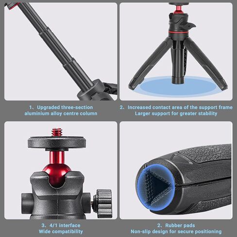 Mini 2-in-1 Tripod Compatible with Insta360 GO Ultra, Lightweight Selfie Stick & Tripod with Magnetic Quick Release Adapter Mount，Black in Saudi Arabia