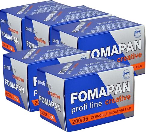 Pack of 5 FOMAPAN Creativ 200 ASA 135/36 Black/White Film 35 mm in Saudi Arabia