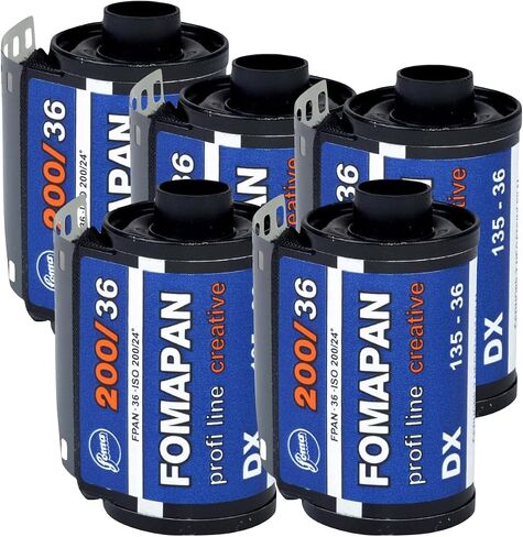 Pack of 5 FOMAPAN Creativ 200 ASA 135/36 Black/White Film 35 mm in Saudi Arabia