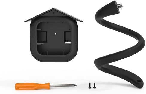 حامل ملتوي مرن وغطاء مقاوم للطقس لكاميرا Blink Outdoor 4 (الجيل الرابع)، أسود | دعامة ملتوية قابلة للانحناء مقاس 17.5 بوصة، علبة بلاستيكية مقاومة للطقس، تركيب سهل بدون ثقب، تضيف حماية إضافية in Kuwait