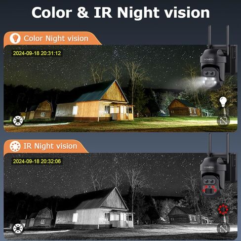 2.4GHz WiFi Wireless Solar Security Camera for Outdoor Monitoring | 3K/6MP Dual Lens, 12X Zoom, PIR Human Motion Detection, Color Night Vision, Cloud & microSD Storage, Ubox PRO App Control in Saudi Arabia