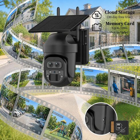 2.4GHz WiFi Wireless Solar Security Camera for Outdoor Monitoring | 3K/6MP Dual Lens, 12X Zoom, PIR Human Motion Detection, Color Night Vision, Cloud & microSD Storage, Ubox PRO App Control in Saudi Arabia