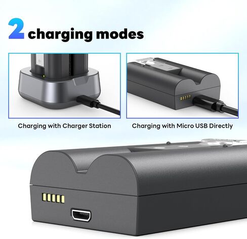 2Pack 7200mAh Replacement Battery for Ring-Doorbell, Long Lasting Camera Battery with Charger Station Compatible for Ring-Video Doorbell 2/3/4/3plus, Stick Up Cam/Spotlight Cam in Kuwait