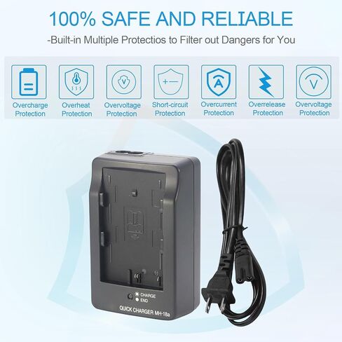 MH-18a EN-EL3 EN-EL3e EN-EL3a Battery Charger Compatible with Nikon D50 D70 D70s D80 D90 D100 D200 D300 D300s D700 Digital SLR Cameras & 120cm AC Power Cord in Saudi Arabia