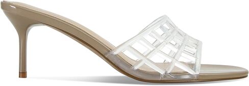 Jelly Heeled Sandals for Women Round Open Toe Slip On Mules Clear Mesh Hollow Jellies Fashion Beach Summer Dress Sandals Shoes in Saudi Arabia
