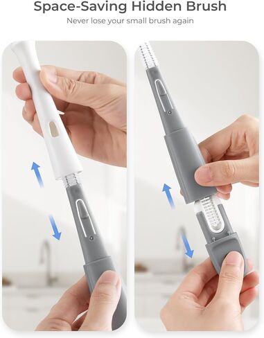 Termichy Baby Bottle Brush Set: 2 Pack Kit 360° Clean All Feeding Essential | Snap on Brush Easy to Assemble - 4-in-1 Set Efficient Remove Milk Residue for Nipples Straws Narrow Necks & Breast Pump Parts in Saudi Arabia