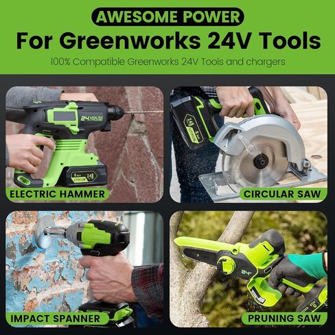 Futurebatt 8.0Ah 24V Battery Replacement for Greenworks 24 Volt Lithium Lawn Mower Battery 29842 29852 LB24A020 for Greenworks Trimmer Weed Blower in Kuwait