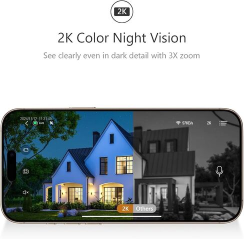2.5K Wireless Security Cameras - Outdoor WiFi Security Cameras Color Night Vision, AI/PIR Detection, 2-Way Talk, Cloud/SD, Weatherproof, Battery Powered Outdoor Cameras in Kuwait