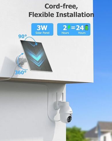 VIZIUUY Solar Security Cameras Wireless Outdoor,5MP Security Cameras Wireless Outdoor with 128GB SD Card in Saudi Arabia