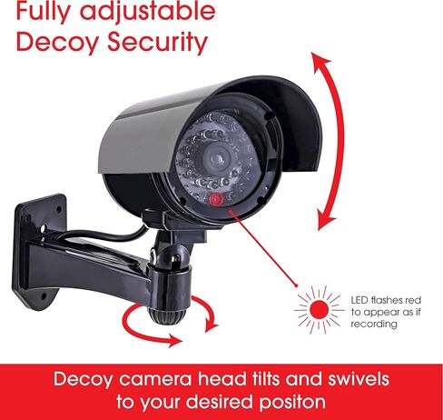 كاميرا GE Power Gear GE Decoy Security Bullet مع ضوء أحمر وامض، LED وامض، مراقبة وهمية، عدسة تسجيل ذات مظهر واقعي، استخدام داخلي/خارجي، لاسلكي، أسود، 40661 | مؤشر LED الوامض، مراقبة زائفة، عدسة تسجيل ذات مظهر واقعي، إندو in Kuwait