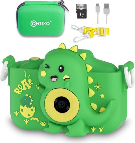Contixo KC3 Kids Camera, 1080P Video Selfie Toddler Educational Digital Photo Cameras with Puzzle Games, Children Portable Toy for Boys Girls-Pink in Saudi Arabia