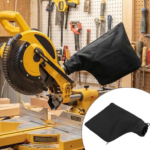 2 PCS Miter Saw Dust Collection Bags for Miter Saw, Table Saw, Belt Sander, Heavy Duty Nylon and Steel Dust Bag with Adjustable Zipper Opening (Fits 1.5-1.9 Inch Port), Black in Saudi Arabia