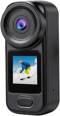 4K Mini Body Camera, Thumb Action Camera with EIS Magnetic Mount 64GB Card | 12MP 130° Wide Angle Wearable Beauty Filter Continuous Shooting POV Camera for TikTok YouTube Vlogging Outdoor Motorcycle in Saudi Arabia