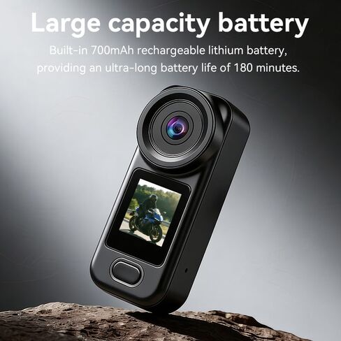 4K Mini Body Camera, Thumb Action Camera with EIS Magnetic Mount 64GB Card | 12MP 130° Wide Angle Wearable Beauty Filter Continuous Shooting POV Camera for TikTok YouTube Vlogging Outdoor Motorcycle in Saudi Arabia